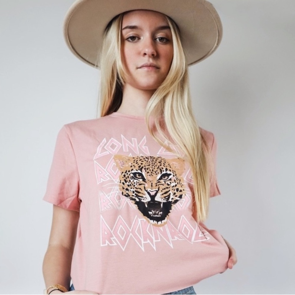New Pink Bohemian Wild Child Graphic Tee